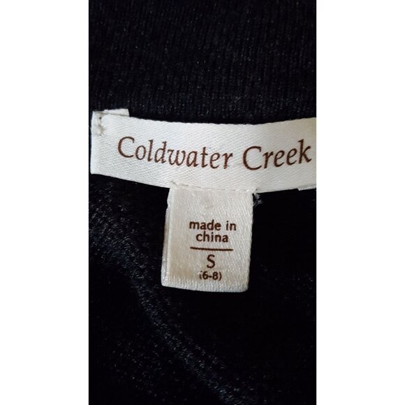 Coldwater Creek Women's Small Knit Sweater Top Short Sleeve Cowl Neck Charcoal - Picture 8 of 8